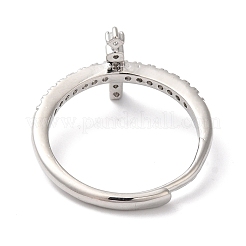 Verstellbare Ringe aus Messing mit Zirkonia und arabischen Buchstaben für Damen&nbsp;RJEW-S407-10P-08