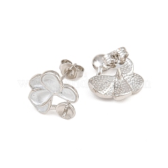 Reperti di orecchini a bottone in ottone smaltato&nbsp;KK-CBA58F9-01P-03