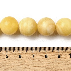 Brins de perles de jade jaune naturel&nbsp;X-G-A274-A01-14mm