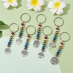 Llavero colgante de aleación estilo tibetano del árbol de la vida&nbsp;KEYC-JKC00687