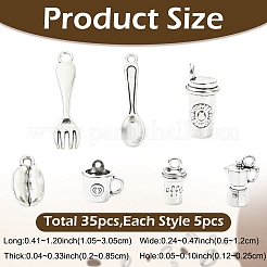 35 stücke 7 stile tibetischen stil zinklegierung charms&nbsp;FIND-YW0011-92