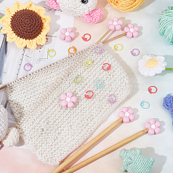 Protectores de silicona para puntas de aguja de tejer con forma de flor&nbsp;DIY-NB0009-49