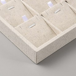 Aufbewahrungsbox für Schmuckanhänger und Halsketten aus Leinen mit 24 Fach&nbsp;AJEW-WH20008-12