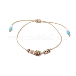 3 pz braccialetti intrecciati con perline rondelle di turchese sintetico e cocco naturale per donne e uomini&nbsp;BJEW-JB11462
