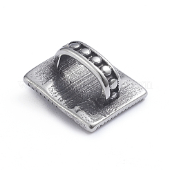 Retro 304 Edelstahl Schieber Charms/Schiebeperlen&nbsp;STAS-L243-038AS