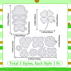 3 stücke 3 arten saint patrick's day kohlenstoffstahl stanzformen schablonen&nbsp;DIY-GF0008-47