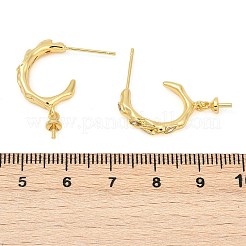 Gestell aus Messing mit Mikropflaster und klaren Zirkonia-Ohrsteckern&nbsp;KK-T072-10G
