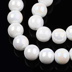 Chapelets de perles en verre opaque électrolytique&nbsp;GLAA-T032-P10mm-AB02