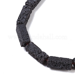 Brins de perles de lave naturelles givrées&nbsp;G-E618-05