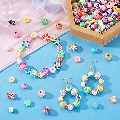 200 Stück 4 Stile handgemachte Polymer Clay Blumen Pflaumenblüten Perlen&nbsp;CLAY-TA0002-05