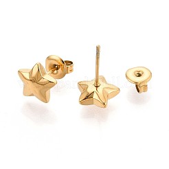 Orecchini a bottone in acciaio inossidabile 304&nbsp;EJEW-N059-06G