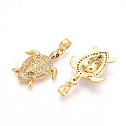 Pendentifs avec zircon cubiques à micro-pavés en laiton&nbsp;X-KK-N257-05G