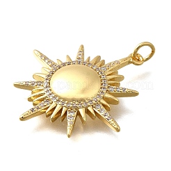 Pendentifs avec zircon cubiques à micro-pavés en laiton&nbsp;KK-Q043-25G