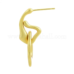 Rackplattierung Messing Twist Oval Ohrstecker für Damen&nbsp;EJEW-G322-24MG