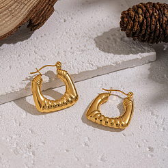 Boucles d'oreilles créoles vintage à rayures en acier inoxydable 304&nbsp;YT4825