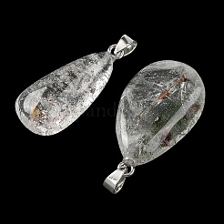 Colgantes de piedra pulida de cuarzo lodolita verde natural/cuarzo fantasma verde&nbsp;GG-K002-06R