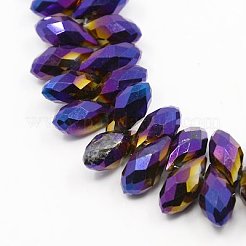 Chapelets de perles en verre électroplaqué&nbsp;EGLA-D016-M