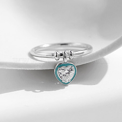 925 Fingerring aus Sterlingsilber mit Pavé-Zirkonia und Emaille&nbsp;FS-WG58235-04