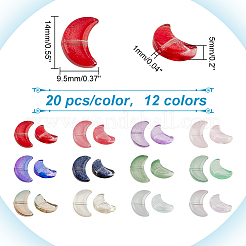 240 pz 12 colori perle di vetro verniciate a spruzzo trasparenti&nbsp;GLAA-PH0002-70