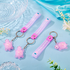 3 porte-clés pendentif tortue en PVC&nbsp;KEYC-TADJ0001-02E
