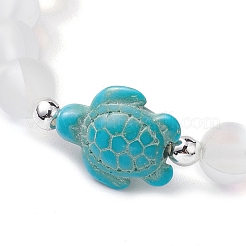 Strandschildkröte gefärbte synthetische türkisfarbene Perlenarmbänder&nbsp;BJEW-JB10252-01