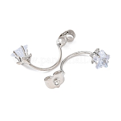 Écrous de boucles d'oreilles en alliage de zircone cubique transparente&nbsp;FIND-C082-01A-P