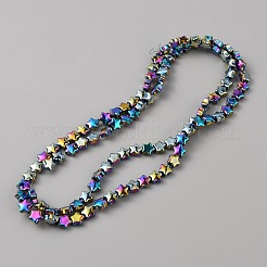 Chapelets de perles en verre électroplaqué&nbsp;EGLA-WH0001-13B
