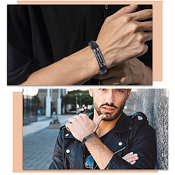 2 stücke 2 arten legierung rechteck mit kreuz & wort glauben link armband&nbsp;BJEW-CL0001-23