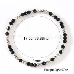 Elastische Armbänder aus Glas und Edelstahl 304 mit Perlen für Damen&nbsp;LS-AN7513-2