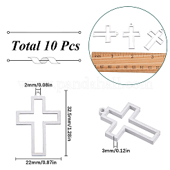 10 pz 304 acciaio inossidabile ciondolo con castone aperto sul retro&nbsp;STAS-SC0009-32