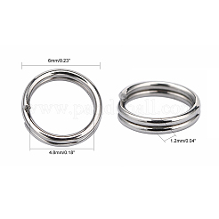 Anlaufgeschützte Schmuckteile Spaltringe aus Edelstahl in Originalfarbe&nbsp;X-STAS-E010-6x1mm-2