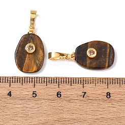 Natürlichen Tigerauge Anhänger&nbsp;G-P628-02G-03