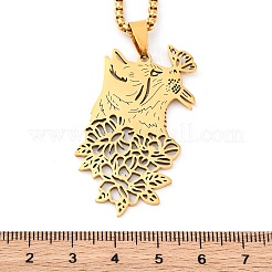 201 collane con ciondolo in acciaio inossidabile&nbsp;NJEW-C066-19G