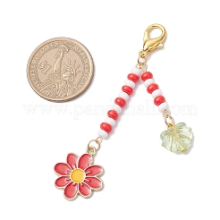 Anhängerdekorationen aus Emaille mit Blumenlegierung&nbsp;HJEW-MZ00337-01