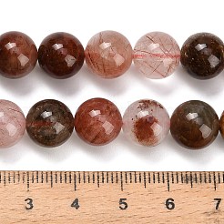 Rouge naturel quartz rutile brins de perles&nbsp;G-G300-A02-10mm