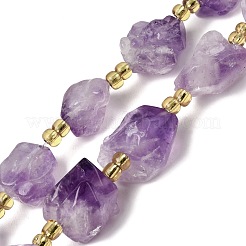 Brins de perles d'améthyste naturelle brute électroplaquée&nbsp;G-Z131-J02-06