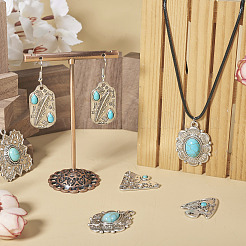 16 pièces 8 styles pendentifs turquoise synthétiques&nbsp;FIND-TA0002-15