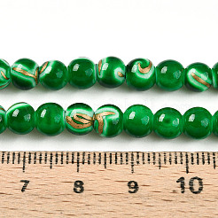 Perles de verre de peinture de cuisson&nbsp;X1-DGLA-N010-6mm-04