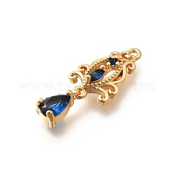 Pendentifs avec zircon cubiques à micro-pavés en laiton&nbsp;X-KK-K378-65G-02