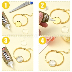 DIY Blanko Kuppel Legierung Armreif Schmuckherstellung Kits&nbsp;DIY-YW0010-36