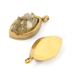 Anhänger aus natürlichem Pferdeauge aus 304 Edelstahl mit gemischten Steinsplittern&nbsp;KK-P300-13G