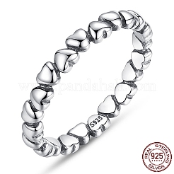 Mit 925 Stempel Thailand Sterlingsilber-Herzband-Fingerringe&nbsp;RJEW-FF0003-01-18mm
