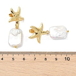 Orecchini a lobo in acciaio inossidabile 304 e perle barocche naturali keshi&nbsp;EJEW-JE07106-01