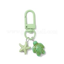 4 ciondolo in turchese sintetico con tartaruga e stella marina&nbsp;HJEW-JM04264