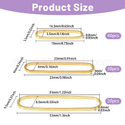 90 pièces 3 styles d'anneaux de liaison en laiton&nbsp;KK-CA0003-70G
