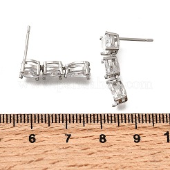 Messing Micro Pave klare Zirkonia Tropfen Ohrstecker&nbsp;EJEW-P322-09P