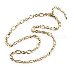 Colliers à maillons ovales texturés en acier inoxydable 304 de 5.5 mm&nbsp;NJEW-T016-12G