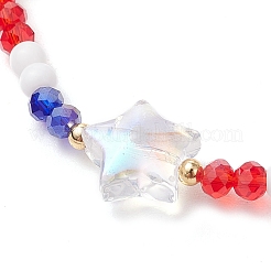 Braccialetti elastici in perline di vetro per donna&nbsp;BJEW-TA00597