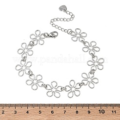 Bracelets à maillons creux en acier inoxydable 304 martelé pour femmes&nbsp;BJEW-F539-01A-P