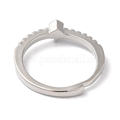 Anelli regolabili costellati in ottone con placcatura a cremagliera con zirconi trasparenti da donna&nbsp;RJEW-S407-08P-05